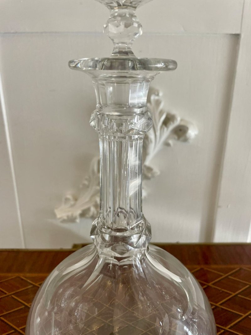 Pair of Antique Victorian Quality Cut Glass Decanters - Image 5